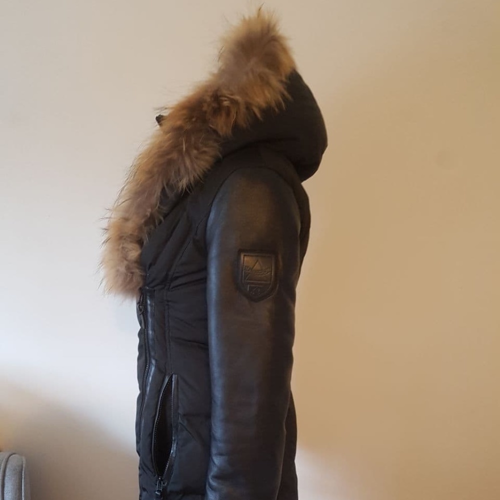 ⚡SOLD⚡NWOT Rudsak Atlier Noir Women's Down Genuine Fur + Leather Parka - Picture 6 of 14